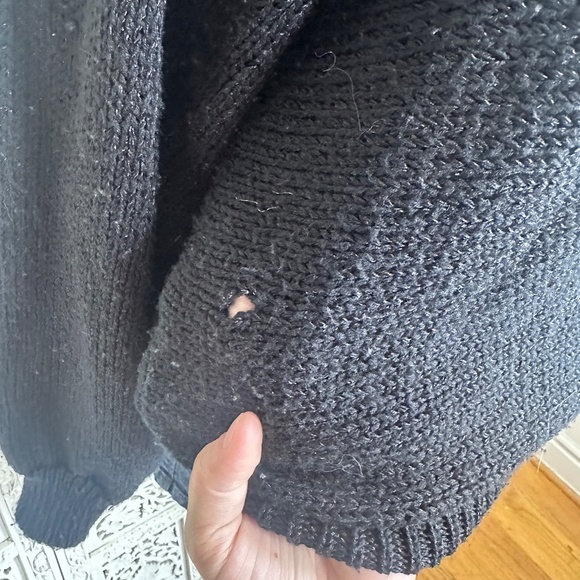 Vintage Black & Purple Floral Grannycore Chunky Knit Sweater Sz Medium - Picture 8 of 9